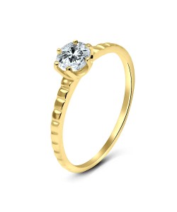 Gold Plated CZ Silver Rings NSR-2842-GP